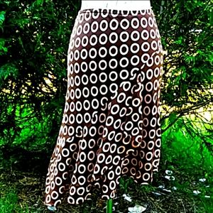 Silk Skirt Brown Pink Circles Schlumberger Large LP